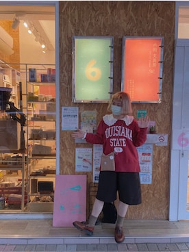 「Samansa Mos2（サマンサ モスモス）のウール混ハーフパンツ（その他パンツ、グレー系）」を使った、yukiiichang1029さん（レディース・158cm）の冬コーディネート