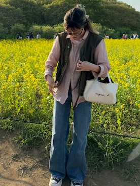 「agnes b.（アニエスベー）のアイテム（バッグ）」を使った、97tll20さん（レディース・158cm）の冬コーディネート