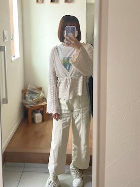 「カーディガンコーデ」｜「アイテム（その他アウター）」を使った、nn0122さん（レディース・153cm）の夏コーディネート