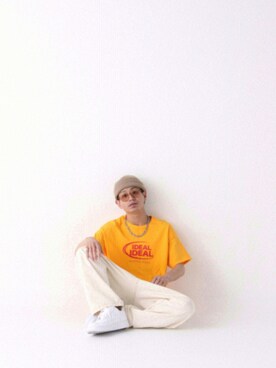 「Tシャツ」｜「アイテム（トップス、ゴールド系）」を使った、idealbeautifulworldさん（メンズ・170cm）の夏コーディネート