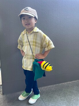 「BREEZE（ブリーズ）のアイテム（スニーカー）」を使った、aokomuさん（キッズ・90cm）の秋コーディネート