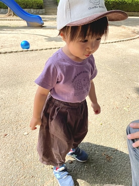 「Seraph（セラフ）のアイテム（パンツ）」を使った、aokomuさん（キッズ・80cm）の秋コーディネート