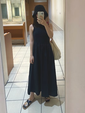 「GUコーデ」｜「アイテム（ワンピース）」を使った、onakasuiteruyoさん（レディース・152cm）の夏コーディネート