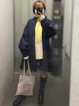 「シアタープロダクツ(THEATRE PRODUCTS)」｜「アイテム（その他アウター）」を使った、onakasuiteruyoさん（レディース・152cm）の冬コーディネート