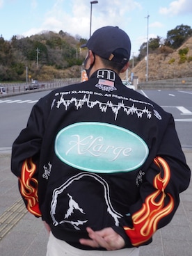 「XLARGE（エクストララージ）のアイテム（その他アウター）」を使った、kuioneさん（レディース・161cm）の冬コーディネート