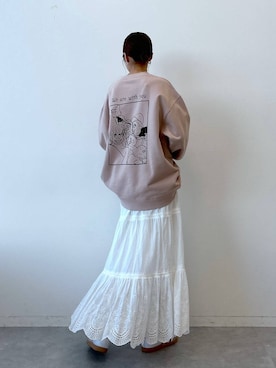 「RAGEBLUE（レイジブルー）のアイテム（スウェット）」を使った、やながわこころさん（レディース・167cm）の冬コーディネート