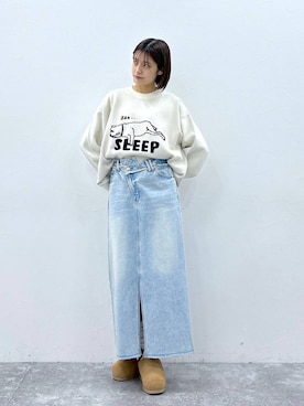 「RAGEBLUE（レイジブルー）のアイテム（スカート）」を使った、やながわこころさん（レディース・167cm）の冬コーディネート