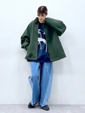 「RAGEBLUE（レイジブルー）のアイテム（ブルゾン）」を使った、やながわこころさん（レディース・167cm）の冬コーディネート