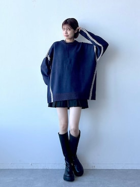 「RAGEBLUE（レイジブルー）のアイテム（ブーツ）」を使った、やながわこころさん（レディース・167cm）の秋コーディネート