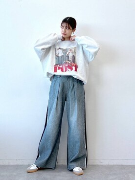 「RAGEBLUE（レイジブルー）のアイテム（スウェット）」を使った、やながわこころさん（レディース・167cm）の冬コーディネート