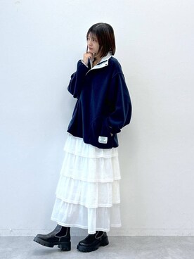 「DISCUS（ディスカス）のアイテム」を使った、やながわこころさん（レディース・167cm）の秋コーディネート