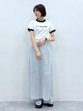 「RAGEBLUE（レイジブルー）のアイテム（サンダル）」を使った、やながわこころさん（レディース・167cm）の春コーディネート