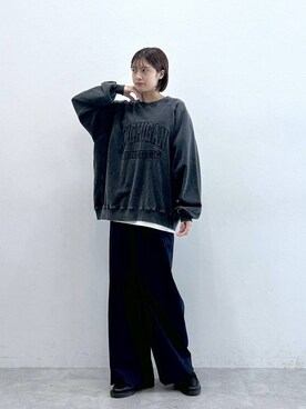 「RAGEBLUE（レイジブルー）のアイテム（スウェット）」を使った、やながわこころさん（レディース・167cm）の冬コーディネート