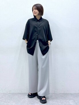 「RAGEBLUE（レイジブルー）のアイテム（サンダル）」を使った、やながわこころさん（レディース・167cm）の春コーディネート