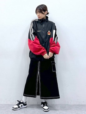 「アイテム（ナイロンジャケット）」を使った、やながわこころさん（レディース・167cm）の冬コーディネート