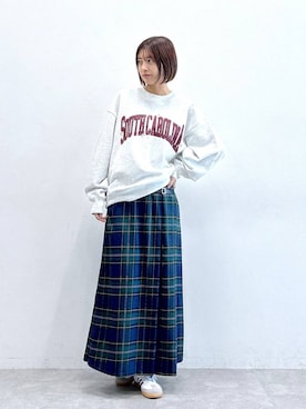 「RAGEBLUE（レイジブルー）のアイテム（スウェット）」を使った、やながわこころさん（レディース・167cm）の秋コーディネート