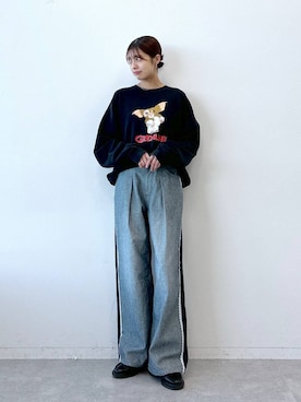 「RAGEBLUE（レイジブルー）のアイテム（スウェット）」を使った、やながわこころさん（レディース・167cm）の冬コーディネート