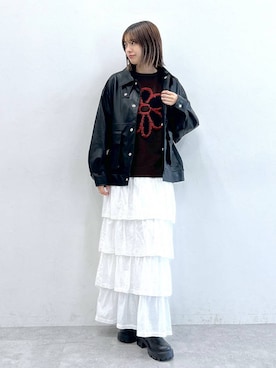 「アイテム（ブルゾン）」を使った、やながわこころさん（レディース・167cm・20代）の夏コーディネート