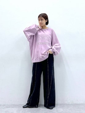 「RAGEBLUE（レイジブルー）のアイテム（スウェット）」を使った、やながわこころさん（レディース・167cm）の秋コーディネート