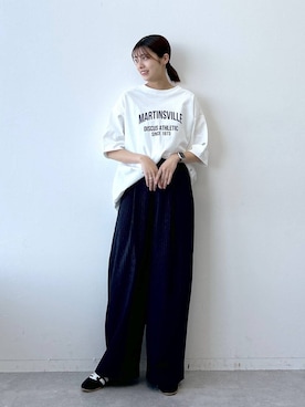 「RAGEBLUE（レイジブルー）のアイテム（スラックス）」を使った、やながわこころさん（レディース・167cm）の春コーディネート