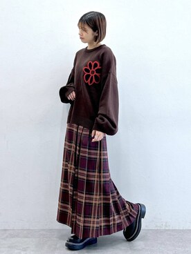 「RAGEBLUE（レイジブルー）のアイテム（ローファー）」を使った、やながわこころさん（レディース・167cm）の秋コーディネート