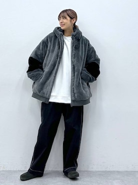 「RAGEBLUE（レイジブルー）のアイテム（ブルゾン）」を使った、やながわこころさん（レディース・167cm）の冬コーディネート