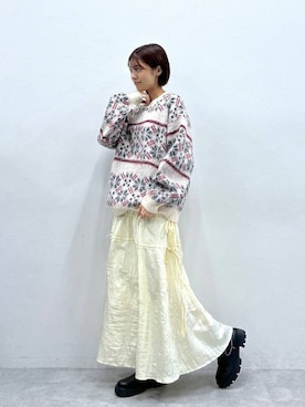 「RAGEBLUE（レイジブルー）のアイテム（ブーツ）」を使った、やながわこころさん（レディース・167cm）の秋コーディネート