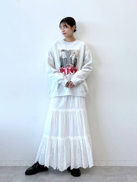 「RAGEBLUE（レイジブルー）のアイテム（スウェット）」を使った、やながわこころさん（レディース・167cm）の冬コーディネート