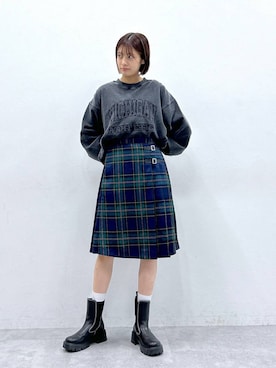 「RAGEBLUE（レイジブルー）のアイテム（スウェット）」を使った、やながわこころさん（レディース・167cm）の秋コーディネート
