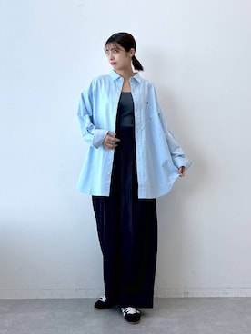 「RAGEBLUE（レイジブルー）のアイテム（スラックス）」を使った、やながわこころさん（レディース・167cm）の春コーディネート