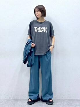 「RAGEBLUE（レイジブルー）のアイテム（サンダル）」を使った、やながわこころさん（レディース・167cm）の春コーディネート