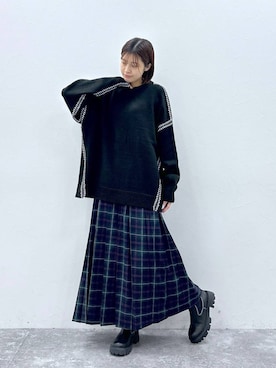 「RAGEBLUE（レイジブルー）のアイテム（シューズ）」を使った、やながわこころさん（レディース・167cm）の冬コーディネート