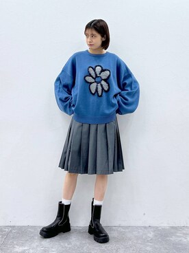 「RAGEBLUE（レイジブルー）のアイテム（シューズ）」を使った、やながわこころさん（レディース・167cm）の冬コーディネート