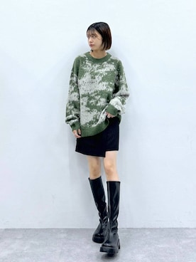 「RAGEBLUE（レイジブルー）のアイテム（ムートンコート）」を使った、やながわこころさん（レディース・167cm）の秋コーディネート
