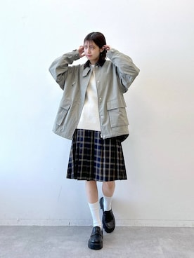 「RAGEBLUE（レイジブルー）のアイテム（ローファー）」を使った、やながわこころさん（レディース・167cm）の冬コーディネート