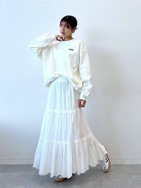 「RAGEBLUE（レイジブルー）のアイテム（スウェット）」を使った、やながわこころさん（レディース・167cm）の冬コーディネート
