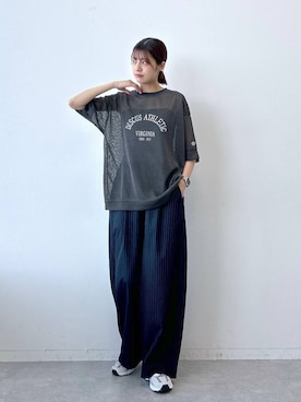 「RAGEBLUE（レイジブルー）のアイテム（スラックス）」を使った、やながわこころさん（レディース・167cm）の春コーディネート