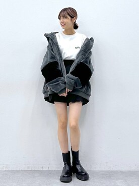 「RAGEBLUE（レイジブルー）のアイテム（ブルゾン）」を使った、やながわこころさん（レディース・167cm）の冬コーディネート