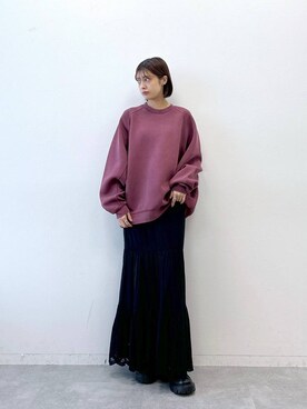 「RAGEBLUE（レイジブルー）のアイテム（スウェット）」を使った、やながわこころさん（レディース・167cm）の冬コーディネート