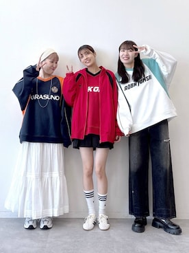 「RAGEBLUE（レイジブルー）のアイテム（シューズ）」を使った、やながわこころさん（レディース・167cm）の春コーディネート