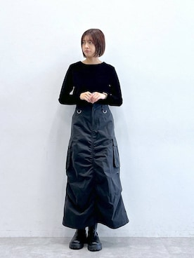 「RAGEBLUE（レイジブルー）のアイテム（ブーツ）」を使った、やながわこころさん（レディース・167cm）の秋コーディネート