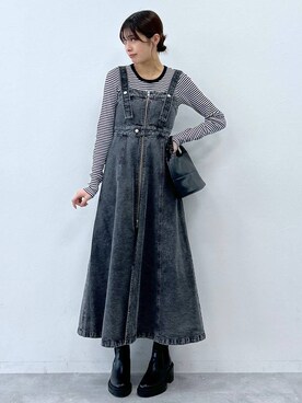 「RAGEBLUE（レイジブルー）のアイテム（ワンピース/ドレス）」を使った、やながわこころさん（レディース・167cm）の春コーディネート