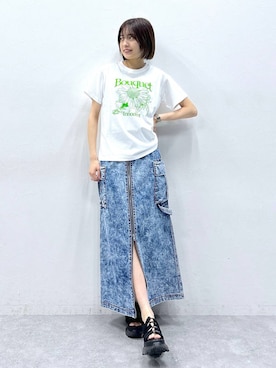 「RAGEBLUE（レイジブルー）のアイテム（サンダル）」を使った、やながわこころさん（レディース・167cm）の春コーディネート