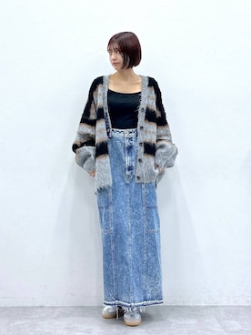 「RAGEBLUE（レイジブルー）のアイテム（スカート）」を使った、やながわこころさん（レディース・167cm）の秋コーディネート