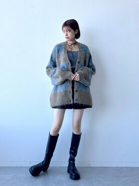 「RAGEBLUE（レイジブルー）のアイテム（ブーツ）」を使った、やながわこころさん（レディース・167cm）の秋コーディネート