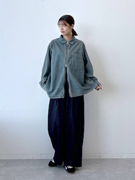 「RAGEBLUE（レイジブルー）のアイテム（スラックス）」を使った、やながわこころさん（レディース・167cm）の春コーディネート