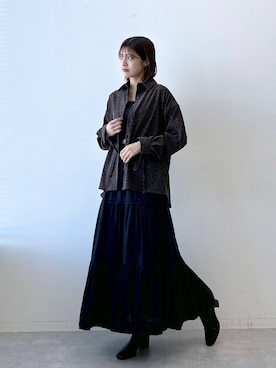 「RAGEBLUE（レイジブルー）のアイテム（スカート）」を使った、やながわこころさん（レディース・167cm）の冬コーディネート