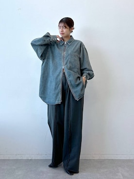 「RAGEBLUE（レイジブルー）のアイテム（スウェットパンツ）」を使った、やながわこころさん（レディース・167cm）の冬コーディネート