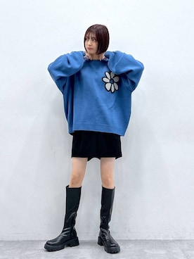 「RAGEBLUE（レイジブルー）のアイテム（ブーツ）」を使った、やながわこころさん（レディース・167cm）の秋コーディネート