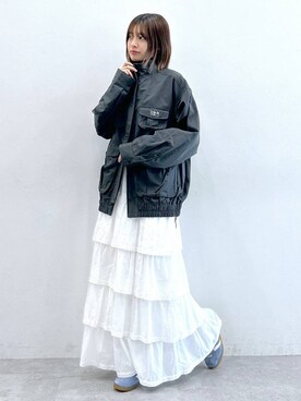 「アイテム（ブルゾン）」を使った、やながわこころさん（レディース・167cm・20代）の夏コーディネート